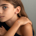 9K Gold Hello Kitty Enamel Stud Earrings for Children - Image 2