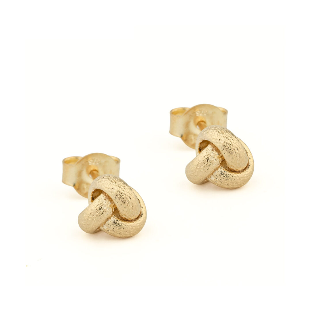 PAP-SK-19 9K Gold Knot Stud Earrings - Image 1