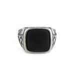 Men’s silver ring with onyx