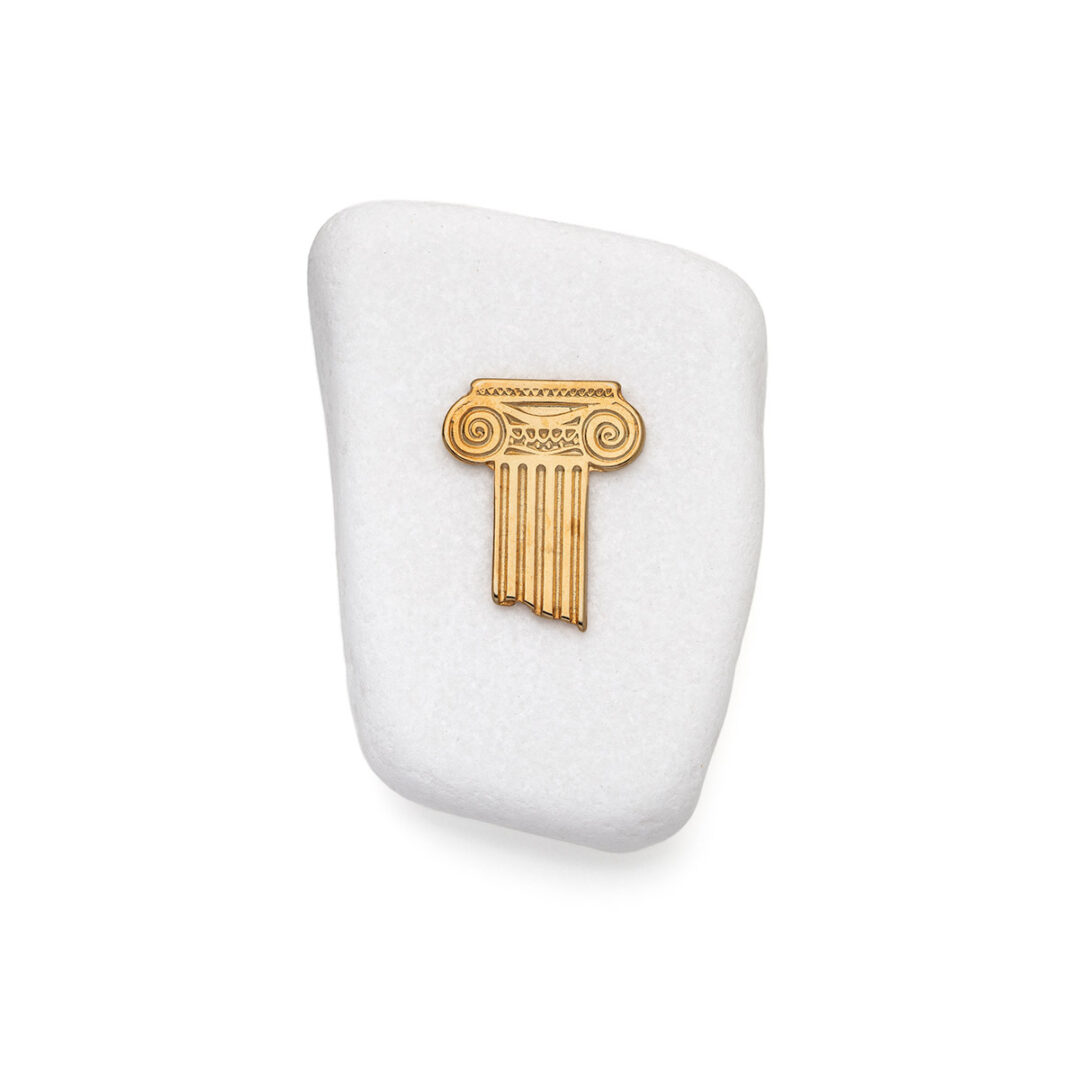 GEO-EI-00508004-T1951 Ionic Column Decorative Art Piece on Thassos Marble - Image 1