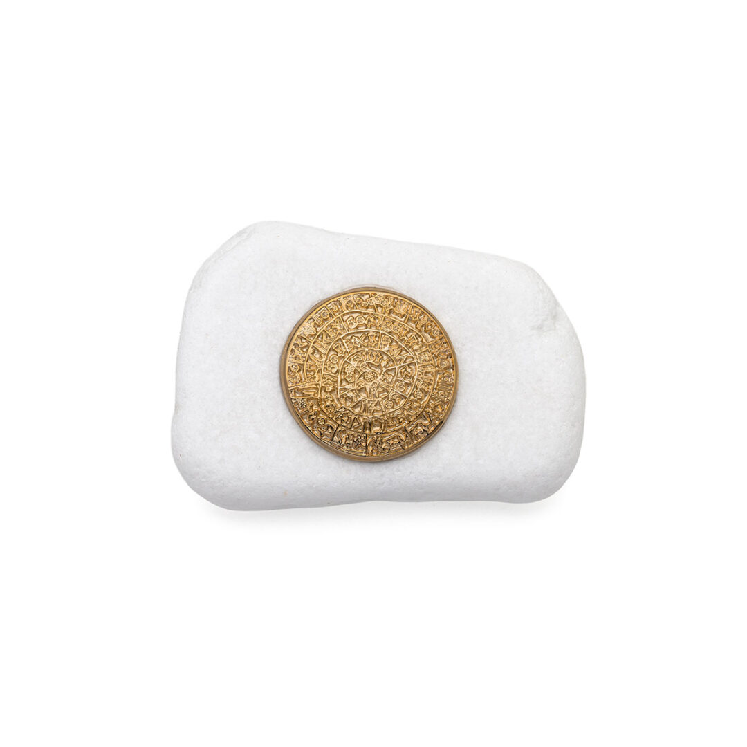 GEO-EI-00510004-T1902 Phaistos Disc Decorative Piece on Thassos Marble - Image 1