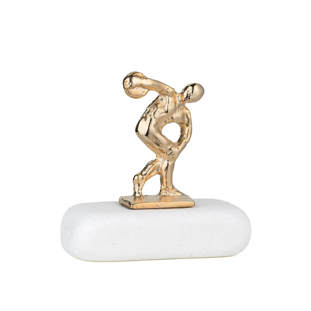 GEO-EI-00516004-T2035 Discobolus Decorative Sculpture on Thassos Marble - Image 1