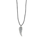 925 Sterling Silver Feather Cord Necklace