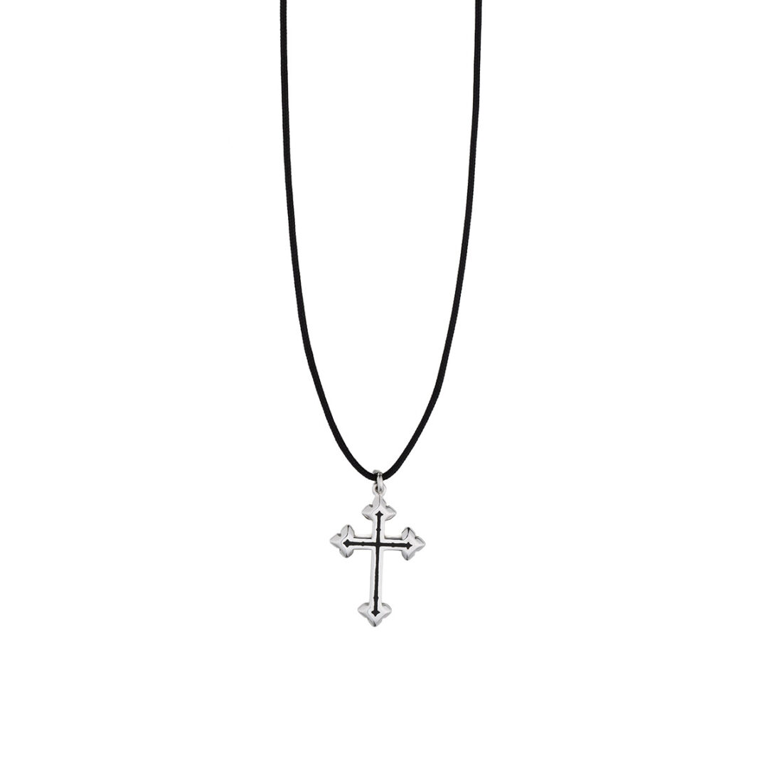 KM817DE Faith Cord Necklace - 925 Sterling Silver - Image 1