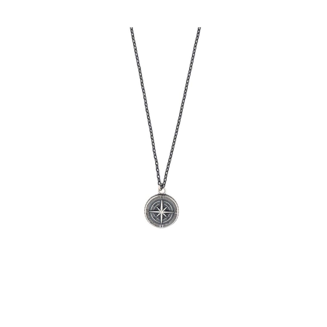 KM867AO Men’s Silver Compass Pendant - Image 1