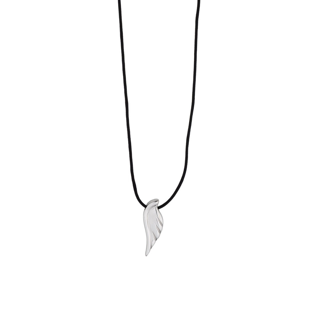 KM884DE Sterling Silver Feather Necklace