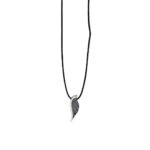 Feather Cord Necklace in 925 Sterling Silver