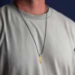 Feather Cord Necklace in 925 Sterling Silver Gold Plated - Image 2