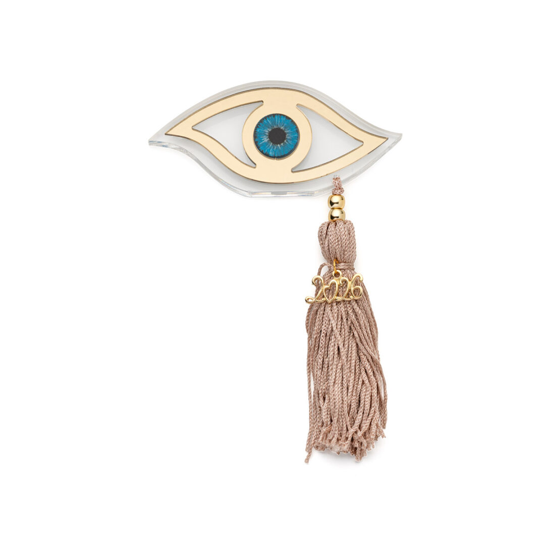 MOD-EI-ACR-190TG Acrylic Evil Eye Stand Lucky Charm - Image 1