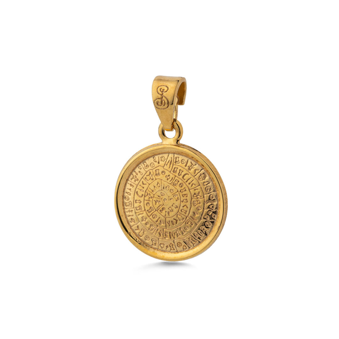 PAP-MD-07 Minoan Phaistos Disc Pendant in 9K Gold - Image 1