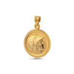 Goddess Athena Chalinitis Pendant in 9K Gold