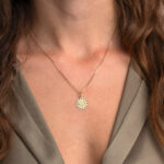 9K Gold Virgin Mary and Jesus Pendant – Religious Medallion Necklace - Image 2