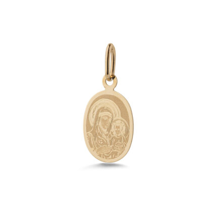 9K Gold Virgin Mary and Jesus Pendant