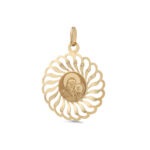 Virgin Mary and Jesus Medallion – 14K Gold