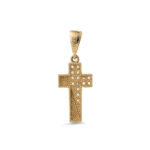 Gold Cross Pendant with Zircon Stones - Image 3