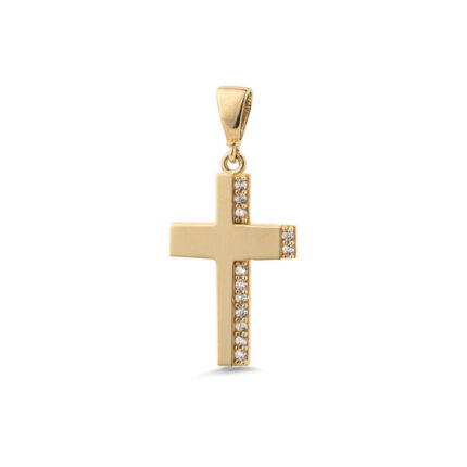 Zircon Cross – 9K Gold