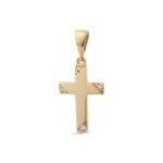 9K Gold Cross with Zircon