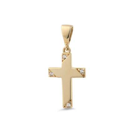9K Gold Cross with Zircon