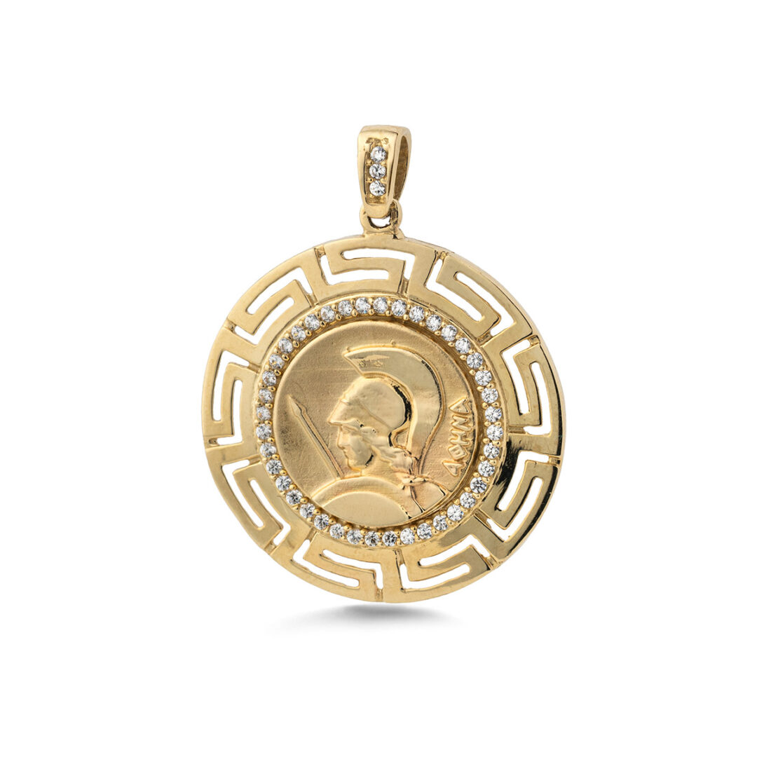 PAP-MD-48 14K Gold Greek Goddess Athena Pendant – Fine Mythology Jewelry