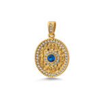Byzantine Pendant with Zircon – 14K Gold