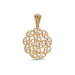Byzantine Flower Pendant with Zircons – 14K Gold