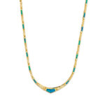 Opal Meander Necklace - Sterling Silver and Gold Plated