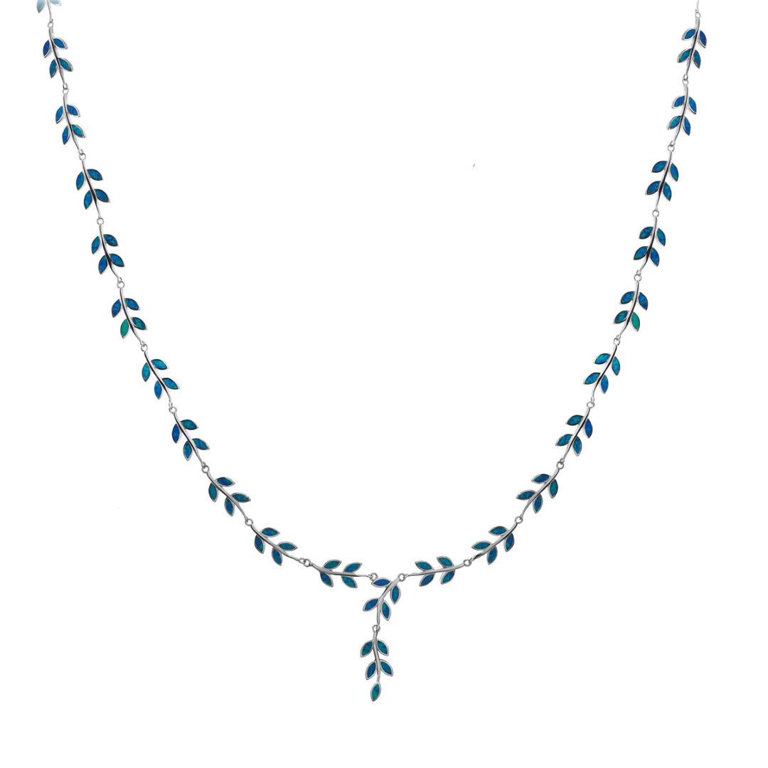 17104 Olive Leaf Necklace - Sterling Silver and Blue Opal (Copy) (Copy) - Image 1