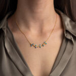 Κολιέ με Κλαδί Ελιάς και Όπαλ – Ασήμι 925 Επιπλατυνωμένο - Image 2