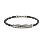 Meander Leather Bracelet in 925 Sterling Silver