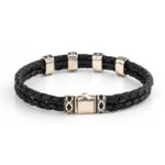 Δερμάτινο Βραχιόλι με Μαίανδρο – Ασήμι 925 - Image 5