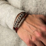 Δερμάτινο Βραχιόλι με Μαίανδρο – Ασήμι 925 - Image 2