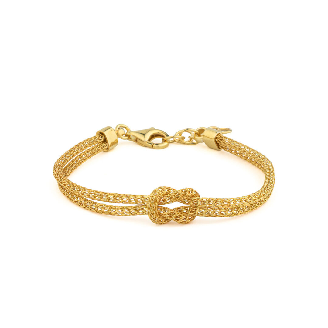 DI-BR-0552002001 Knot Chain Bracelet - 925 Sterling Silver Gold Plated