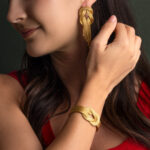 Knot Chain Earrings - 925 Sterling Silver Gold Plated - Image 2