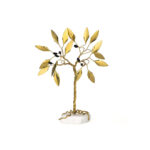 Olive Tree with Roots Stand on Marble Stone