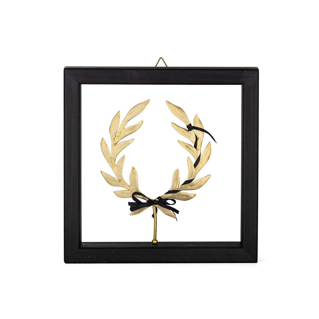 GEO-EI-00539016-002 Olive Wreath Wall Decoration with Wooden Frame