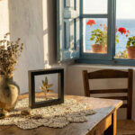 Olive Tree Stand Decoration with Wooden Frame - Image 2