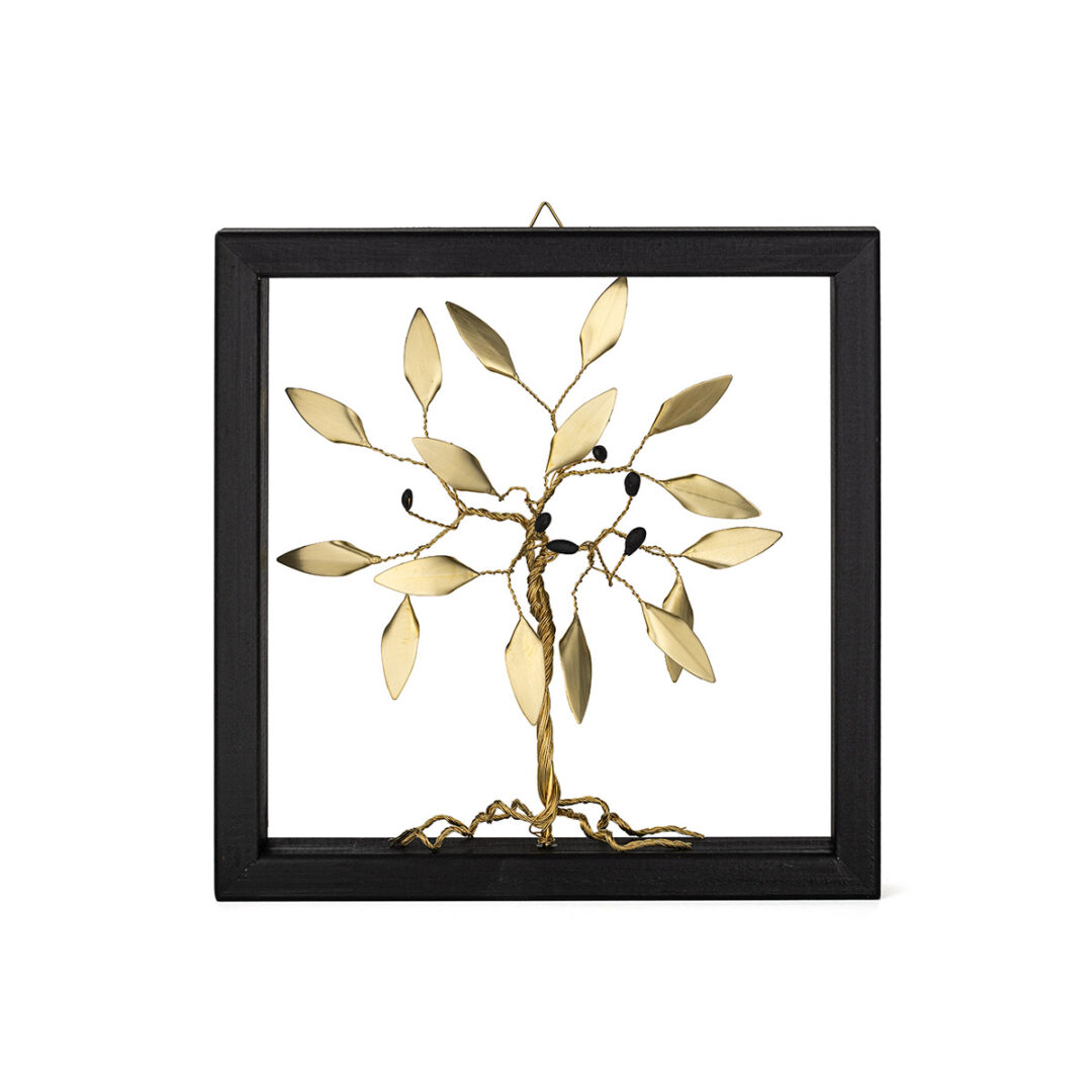 GEO-EI-00542017-005 Olive Tree Wall Decoration with Wooden Frame