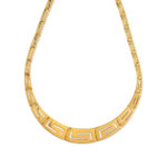 Sterling Silver Greek Key Meander Design Necklace - Image 3