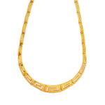 Sterling Silver Greek Key Meander Design Necklace