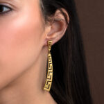 Meander Bend Drop Earrings - Sterling Silver 925 - Image 2