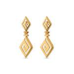 Meander Rhombus Drop Earrings - Sterling Silver 925 Gold Plated