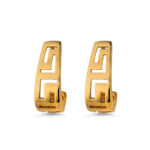Meander Bend Stud Earrings - Sterling Silver 925 Gold Plated