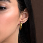 Greek Key Drop Stud Earrings - Sterling Silver 925 - Image 2