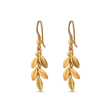 Olive Dangle Earrings - Sterling Silver 925 Gold Plated