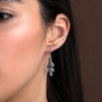 Olive Dangle Earrings - Sterling Silver 925 Gold Plated - Image 4