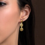Spiral Drop Earrings in 925 Sterling Silver Gold-Plated - Image 2