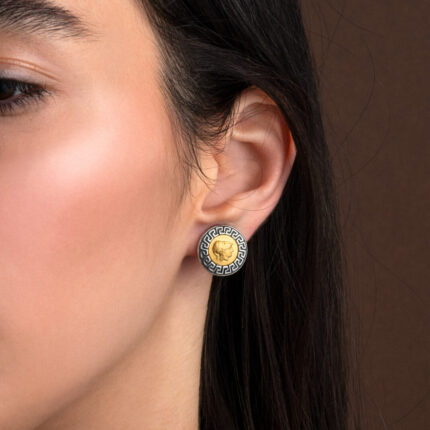 Athena Meander Clip On Earrings - Sterling Silver 925