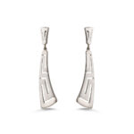 Meander Bend Drop Earrings - Sterling Silver 925