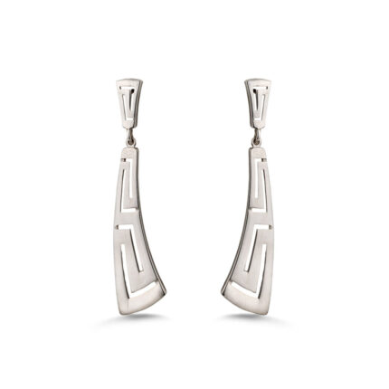 Meander Bend Drop Earrings - Sterling Silver 925