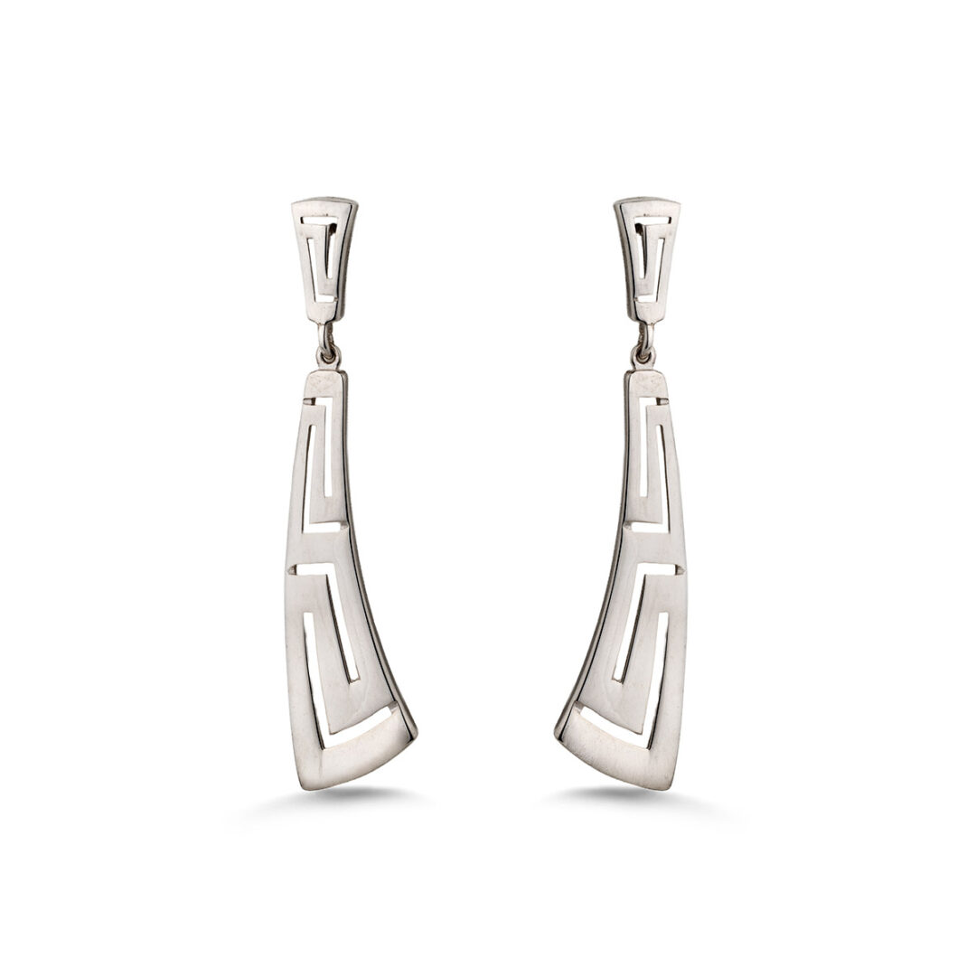 LI-SK-11484022 Meander Bend Drop Earrings - Sterling Silver 925